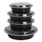 Gen Food Container, 24 oz, 7.28 x 7.28 x 1.96, Black/Clear, Plastic, 150PK FCPP-BC-24RND - alternate 2